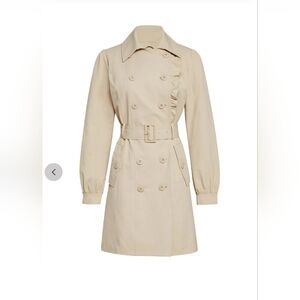 UNUSED New York & Company Pale Creamy Camel Trench Coat Size XXL 2XL